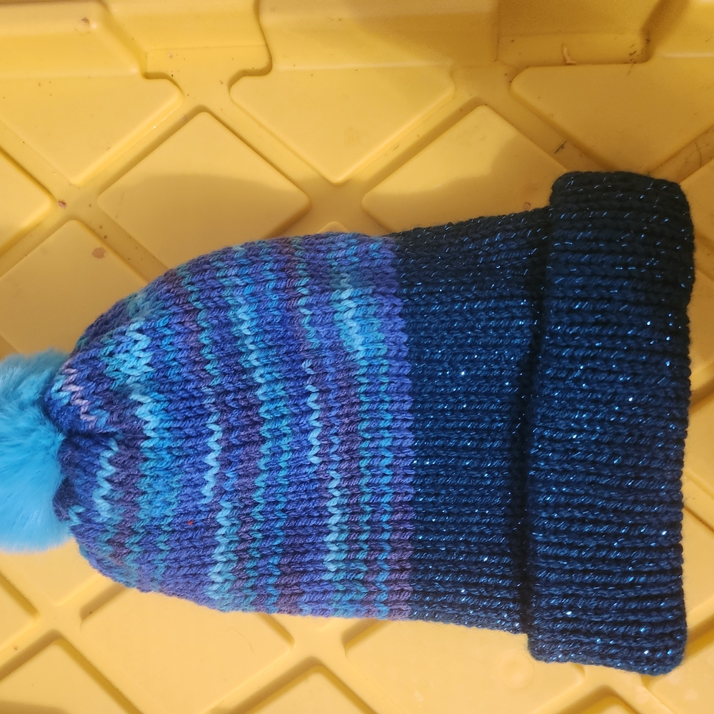 Blue Striped Kids Beanie